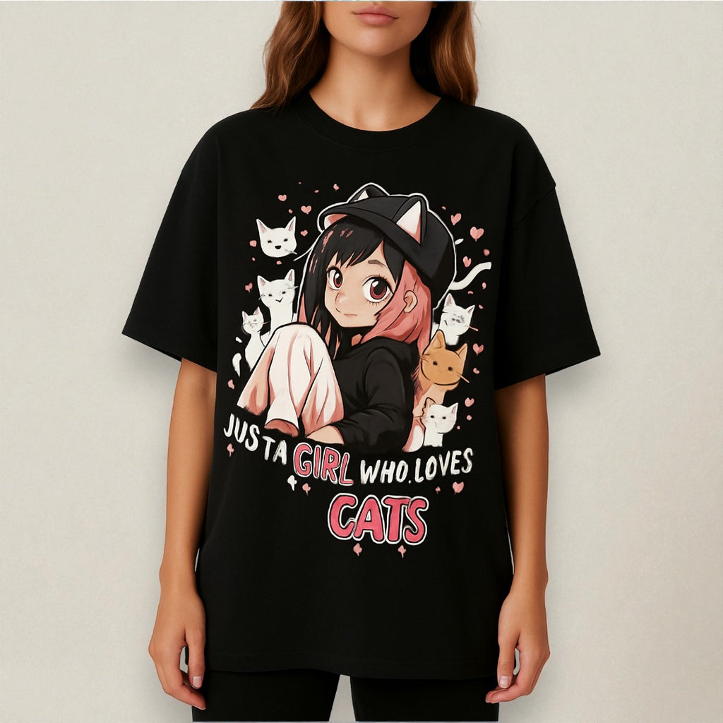 Anime 🤝Cat Oversized Tee